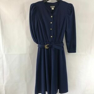 Vintage‎ Tabby of California Secretary Dress with Pockets Belted Shoulder Pads